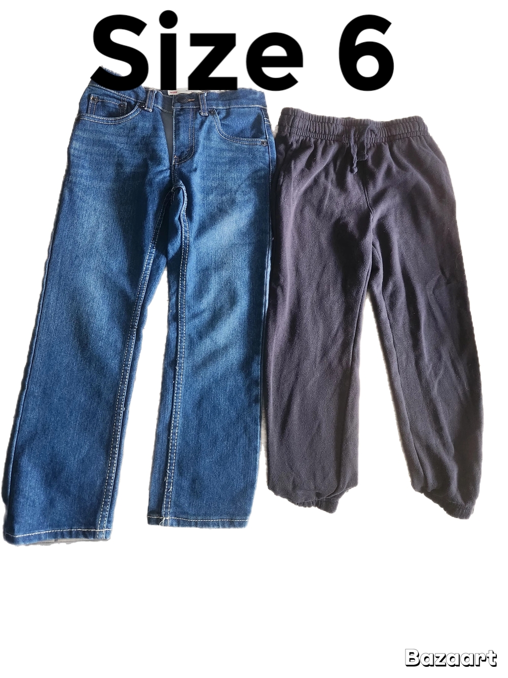Levi's Kids Blue Denim Jeans with Dark Charcoal Joggers Set